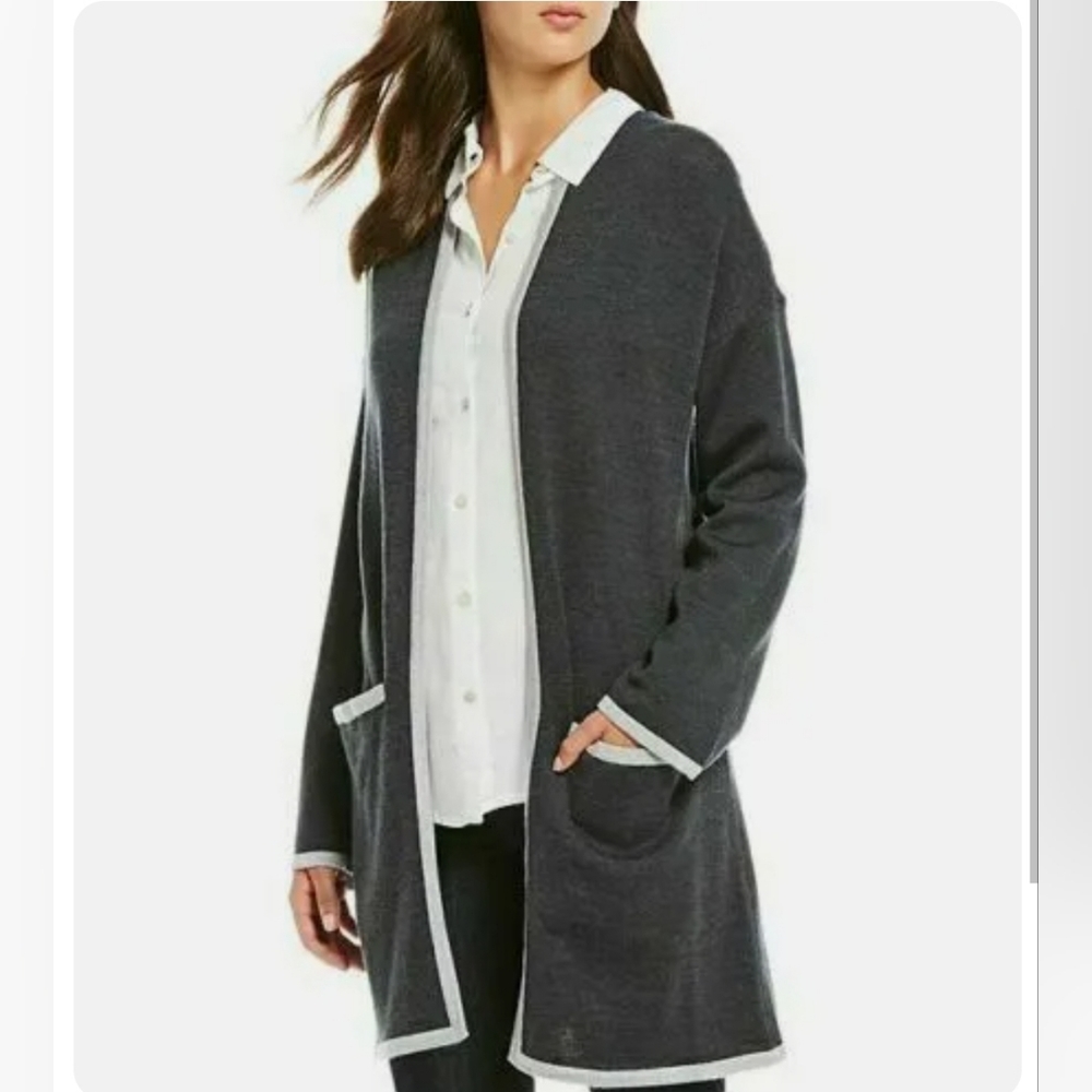 Eileen Fisher Fine Merino Long Sleeve Cardigan‎